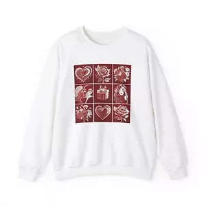 Love & Heart Floral Crewneck Sweatshirt - Perfect for Valentine's Day, Cozy Gift - Picture 1 of 21