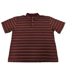 Champions Tour Polo Shirt Mens Large Red Black White Striped Short Sleeve - Picture 1 of 6