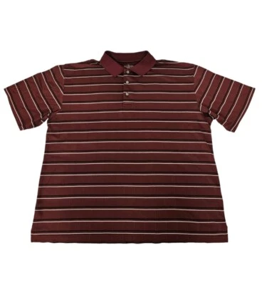 Champions Tour Polo Shirt Mens Large Red Black White Striped Short Sleeve - Image 1 of 4