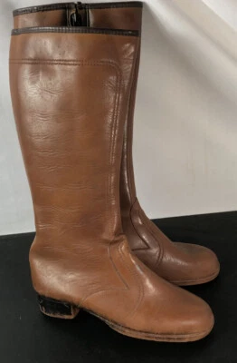 Botas vintage Sears impermeables al cierre estilo 305 8M cremallera lateral bronceadas 59021-566 Foto 1 de 4