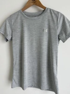 Under Armour Shirt Womens Small Grey Short Sleeve Activewear Loose Fit Yoga - Picture 1 of 10