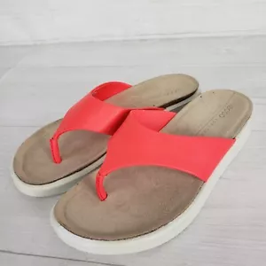 Ecco sandalo donna perizoma sughero taglia 7 arancione corallo slide comodo casual - Foto 1 di 11