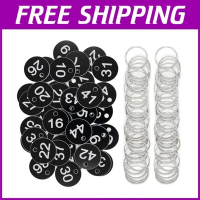Plastic Key Tags 1-200, Black Rings Included - Image 1 of 4