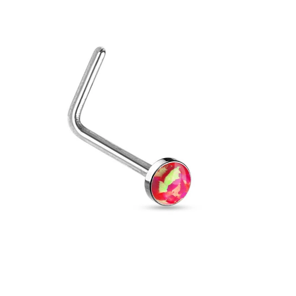 Piercing Naso Asta L Opale Rosso - Immagine 1 di 1