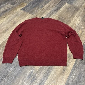 Jos A Bank Sweater Mens Large Red 100% Cashmere Crew Neck Pullover - Picture 1 of 11