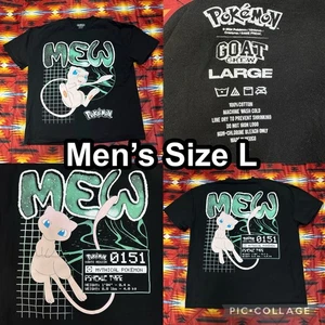 GOAT CREW X Pokemon Mew Black T-Shirt Men’s Size Large Mythical Pokemon Psychic - Picture 1 of 7