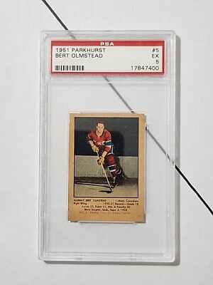1951-52 Parkhurst Bert Olmstead #5 PSA 5 Rookie RC HOF - Image 1 of 4