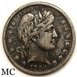 1899-O Barber Quarter, Better Date. Crusty Original Toning. - Picture 1 of 2