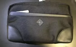 GANT Men’s Dopp Bag Nylon Leather Travel Solid Black Grooming Toiletry o/s NWT - Picture 1 of 7