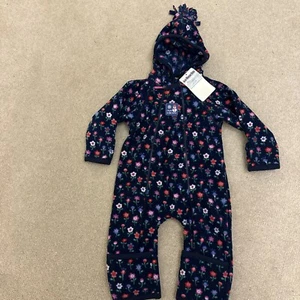 JOJO MAMAN BEBE Snowsuit 6-9 M NEW 🌺 Polar Fleece PRAMSUIT All-in-One 🌺 BNWT - Picture 1 of 11