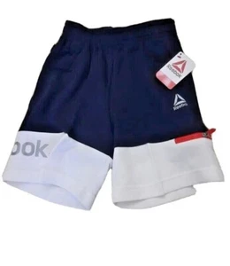 Reebok Boy's Star Shorts Polyester Cotton Knit Blue White Pull On New 5K81 - Picture 1 of 7