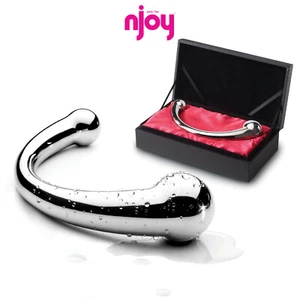 njoy Pure Wand Curved Hard Metal Punto G Spot Dildo Acciaio Inossidabile Metallo - Foto 1 di 4