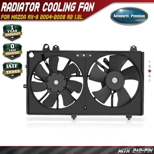 Ventilador de refrigeración de radiador de doble motor con conjunto de cubierta para Mazda RX-8 2004-2008 - Imagen 1 de 10