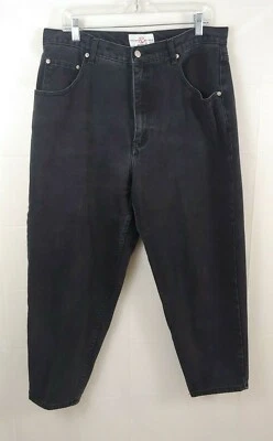 Vtg Cotton Ginny Petites Mom Jeans Sz 16 Faded Black High Rise Straight Leg - Image 1 of 4