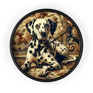 Orologio da parete decorazione casa curioso stile rococò dalmata tappeto veneziano arte cane amante - Foto 1 di 13