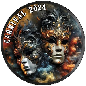 Silbermünze Asturmint Carnival Karneval 1oz 2024 Black Ruthenium Farbe - Bild 1 von 4