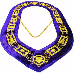 OES Order of Star Chain Collar Purple Backing Masonic Officer Jewel DMR-900GP - Picture 1 of 3