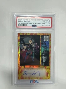 2024 Topps Chrome Marvel Frank Miller #CA-FM Comic Auto Human Torch /39 PSA 10 - Picture 1 of 2