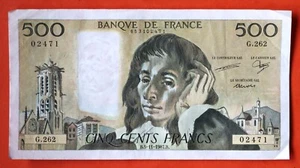billet 500 francs Pascal 5 - 11 - 1987 n°9 - Foto 1 di 2