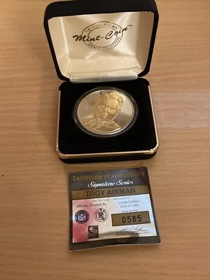 Troy Aikman The Highland Mint Coin Gold & Silver 0585/1,500 In Case Foto 1 de 4