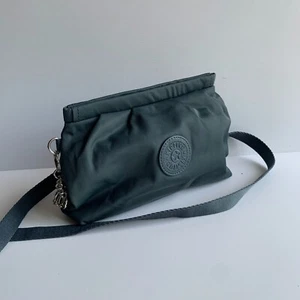 Kipling cross body bag VGC messenger nylon canvas grey silver monkey clutch - Picture 1 of 7