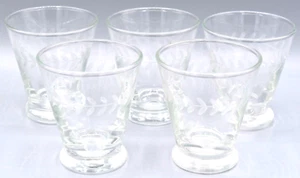 Vintage Fluted Cut Laurel Design Shot Glass Flare Footed Cordial Barware Party - Picture 1 of 2