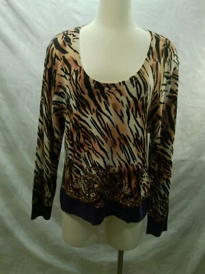 Suéter Pamela McCoy Mujer Pullover Cuello Redondo Estampado Animal Talla 1X Foto 1 de 4