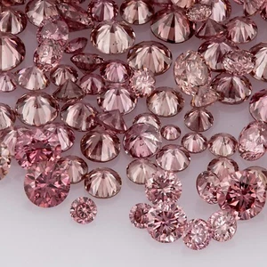 1pcs Argyle Pink Rosé Diamonds 1.30mm 0.01ct Fancy Vivid Natural Diamonds Round - Picture 1 of 10