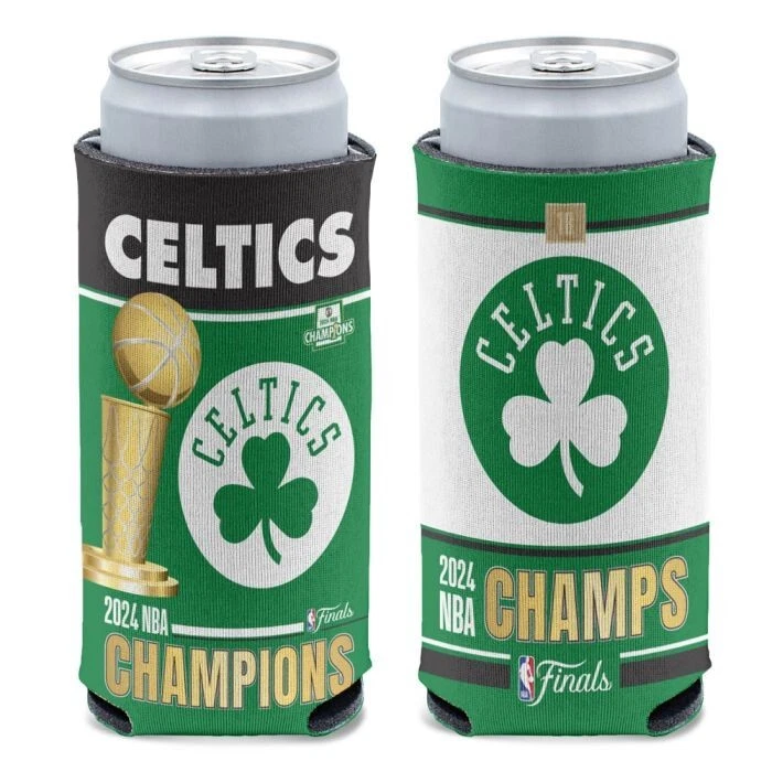 BOSTON CELTICS 2024 NBA CHAMPS 12 0Z SELTZER SLIM CAN COOZIE COOLER NBA LICENSED - Image 1 of 1