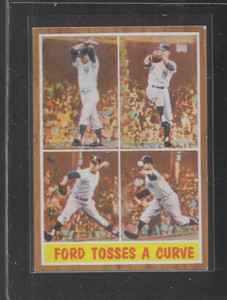 1962 TOPPS # 315 WHITEY FORD TOSSES A CURVE NICE CARD