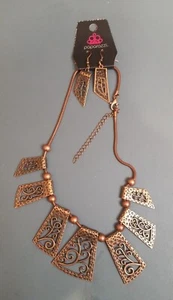 Collana Paparazzi Gioielli e Orecchini Abbinati - Rame - Disegno Vite della Vita - Foto 1 di 5