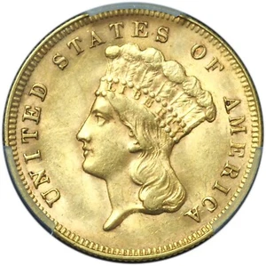 1878 $3 Gold Princess Head AU58 PCGS - Choice Luster & Eye Appeal! - Picture 1 of 5