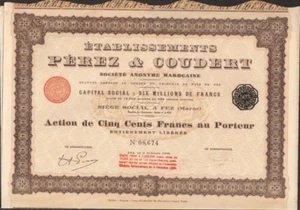 Etablissements PEREZ & COUDERT (FEZ MAROC) (U) - Imagen 1 de 1