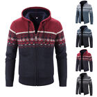 Men Hoodies Knitted Sweatshirt Outwear Coat Hooded Zip Sweat Casual Sport Jacket