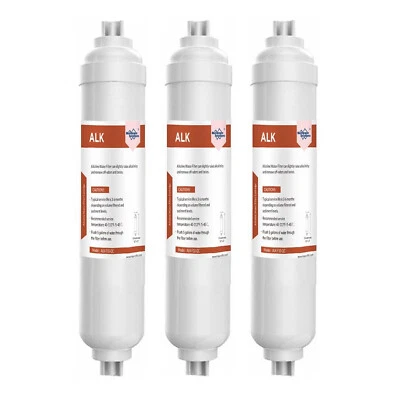 3 Pack Alkaline pH+ Inline Mineral Water Filter Cartridges Replacement RO System - Image 1 of 4