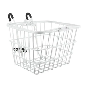 Cesta Sunlite elevador/apagado de alambre delantero pequeño blanco con soporte - Imagen 1 de 1