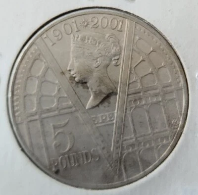 UNITED KINGDOM, ENGLAND 5 POUNDS 2001 UNC COIN QUEEN ELIZABETH  - Image 1 of 2