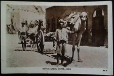  RPPC Postcard Yemen Early 1900s Rare VHTF Aden Camel Carts Egypt Turban Fashion