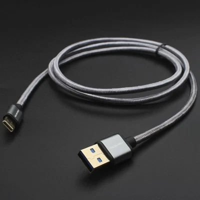 Cabo trançado 3 pés USB C para USB A 3.0 trançado 3A rápido iPhone 16/17 cabo de carregamento - Imagem 1 de 4