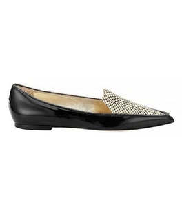 Zapatos planos de ballet Jimmy Choo charol negro beige talla 42 - Imagen 1 de 11