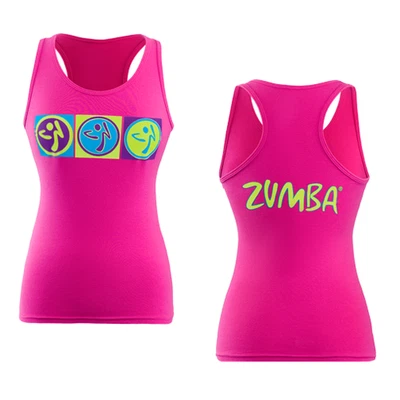 Camiseta sin mangas Zumba Pop-Art espalda cruzada - Rosa ~ talla pequeña ~ ¡Nueva! ¡Envío gratis! Foto 1 de 2