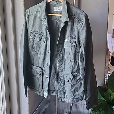 Chaqueta para mujer True Religion verde militar cargo denim ligero estilo militar Y2K Foto 1 de 4