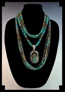 Espectacular Juego de 3 Piezas Turquesa y Ojo de Tigre - Imagen 1 de 9