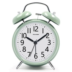 Extra Loud Twin Bell Alarm Clock for Heavy Sleepers Retro Analog Bedroom Decor - Picture 1 of 6