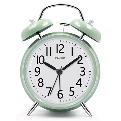 Extra Loud Twin Bell Alarm Clock for Heavy Sleepers Retro Analog Bedroom Decor - Image 1 of 4
