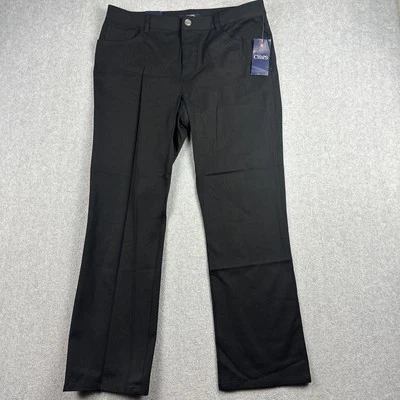 Pantalones Chaps Para Mujer 12 Negros Calce Ajustado 5 Bolsillos Informales Elastizados Chinos Rectos Nuevos con Etiquetas Foto 1 de 4