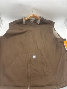 BERNE Workwear V818BB - Herren Duck Canvas Sherpa gefütterte Weste - Größe 4XL X-Large - Bild 1 von 6