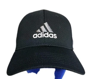 Adidas Hat Cap Fitted Mens S/M Blue Black A-flex Stretch Fit Athletic - Picture 1 of 8