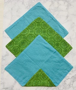 3 Vintage Etikett Marke Cocktail Servietten beidseitig Mandela bestickt 100% Baumwolle - Bild 1 von 9