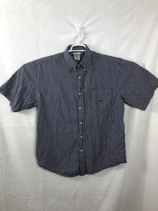 Disney Cruise Line Shirt Mens Large Blue White Check Cotton Short Sleeve Mickey - Picture 1 of 10
